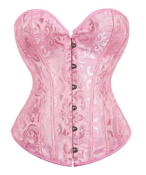 Elegant Jacquard Steel-Boned Corset with Lace-Up Back for Shaping and Support - Image 5