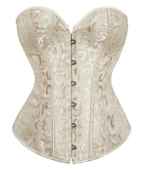 Elegant Jacquard Steel-Boned Corset with Lace-Up Back for Shaping and Support - Image 6