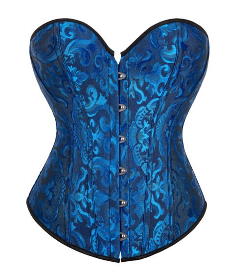 Elegant Jacquard Steel-Boned Corset with Lace-Up Back for Shaping and Support - Image 7