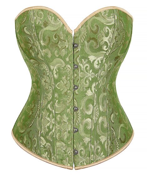 Elegant Jacquard Steel-Boned Corset with Lace-Up Back for Shaping and Support - Image 8