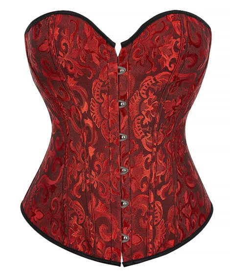 Elegant Jacquard Steel-Boned Corset with Lace-Up Back for Shaping and Support - Image 9