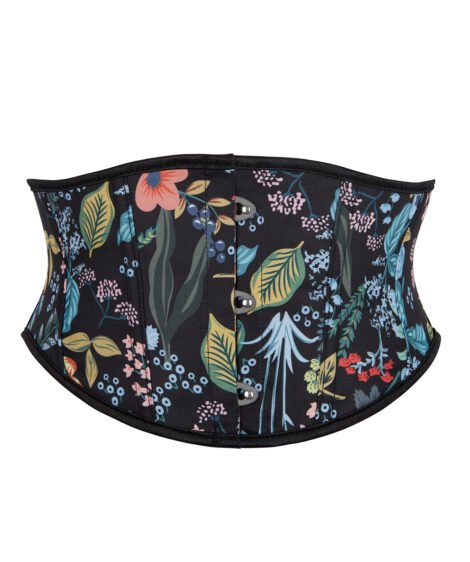 Azure Bloom Brocade Waist Cincher – Vintage Elegance with a Modern Twist - Image 4