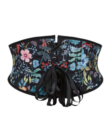 Azure Bloom Brocade Waist Cincher – Vintage Elegance with a Modern Twist - Image 5