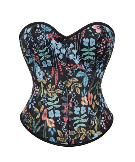 Elysian Bloom Brocade Underbust Corset – Vintage Floral Elegance - Image 4