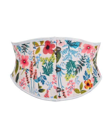 Azure Bloom Brocade Waist Cincher – Vintage Elegance with a Modern Twist - Image 6