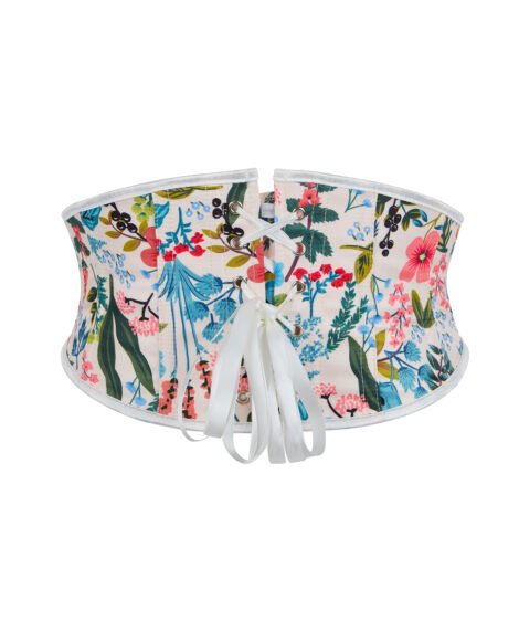 Azure Bloom Brocade Waist Cincher – Vintage Elegance with a Modern Twist - Image 7