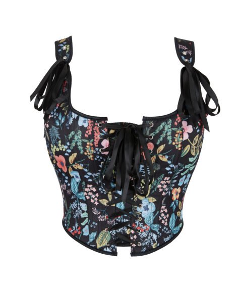Wild Bloom Garden Print Corset Top – Whimsical Charm with Botanical Elegance - Image 2