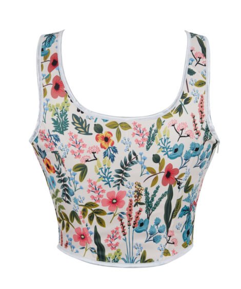 Wild Bloom Garden Print Corset Top – Whimsical Charm with Botanical Elegance - Image 5