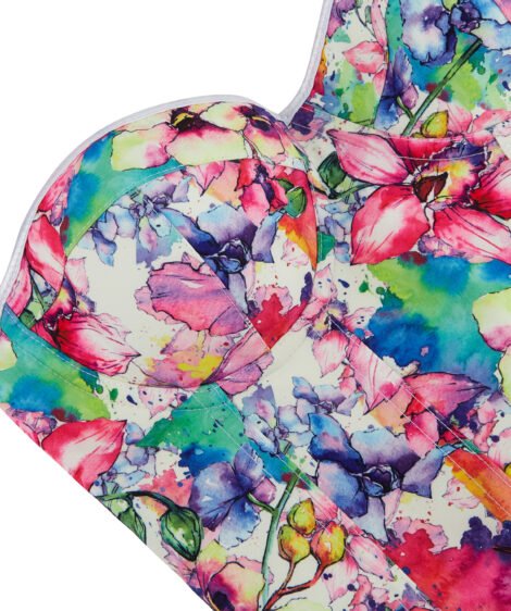 Vibrant Floral Printed Corset with Lace-Up Back - Image 9