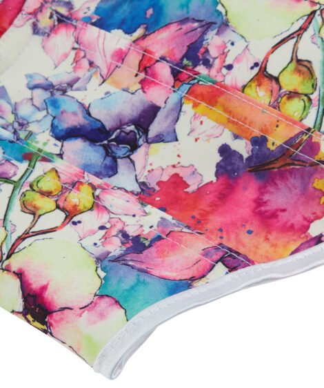 Vibrant Floral Printed Corset with Lace-Up Back - Image 6