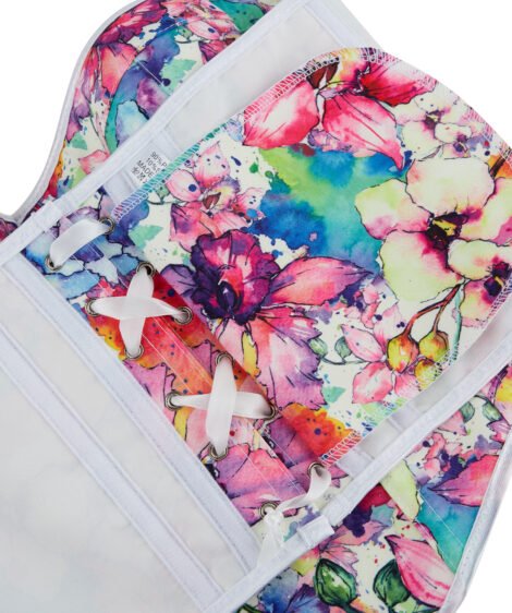 Vibrant Floral Printed Corset with Lace-Up Back - Image 7