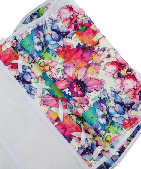 Floral Bliss - Colorful Printed Corset with Laced Back - Image 9
