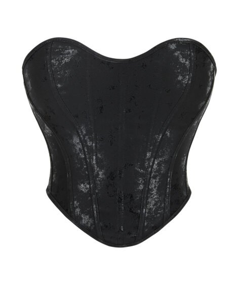 Elegant Black Lace Corset with Zipper Closure for Perfect Fit - Image 2