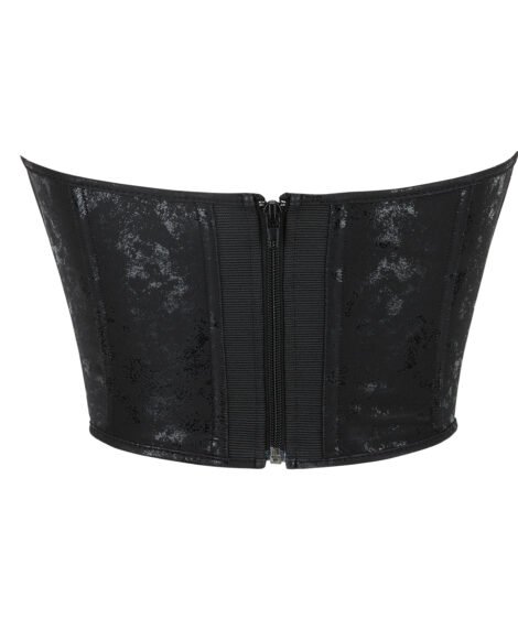 Elegant Black Lace Corset with Zipper Closure for Perfect Fit - Image 5