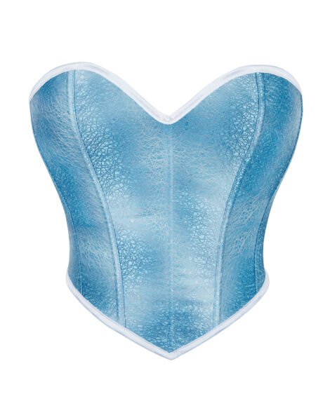 Elegant Ice Blue Lace-Up Corset with Adjustable Straps - Image 2