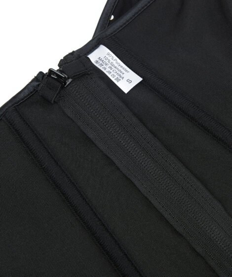 Elegant Black Sparkling Corset with Zip and Crystal Detailing - Image 8