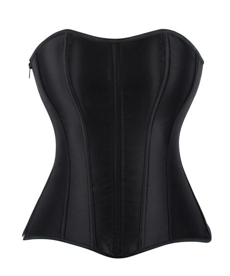 Sleek Satin Corset with Adjustable Lace-Up Back - Image 2