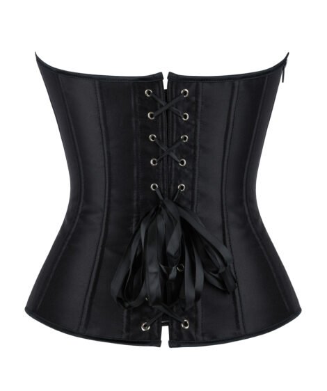 Sleek Satin Corset with Adjustable Lace-Up Back - Image 5