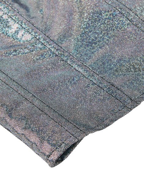 Shimmering Iridescent Corset with Bold Pinstripe Design - Image 8