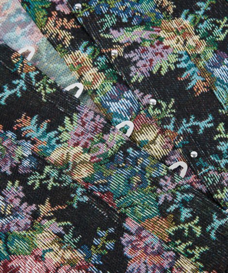 Floral Embroidered Corset with Lace Trim and Satin Ribbon Details - Image 8