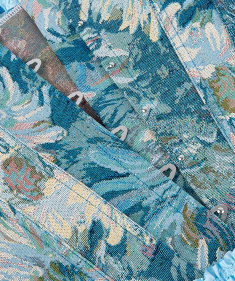 Floral Elegance Blue Ruffled Corset with Soft Satin Ties - Image 8