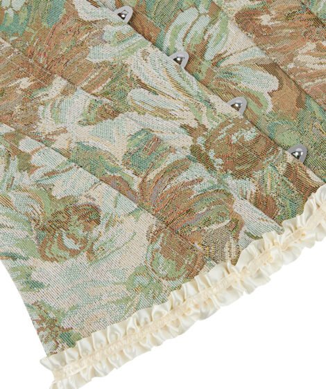 Elegant Floral Corset with Satin Ribbons and Lace Trim - Image 7