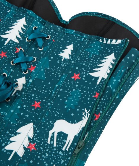 Holiday-Themed Christmas Corset with Deer and Snowflake Pattern - Image 6