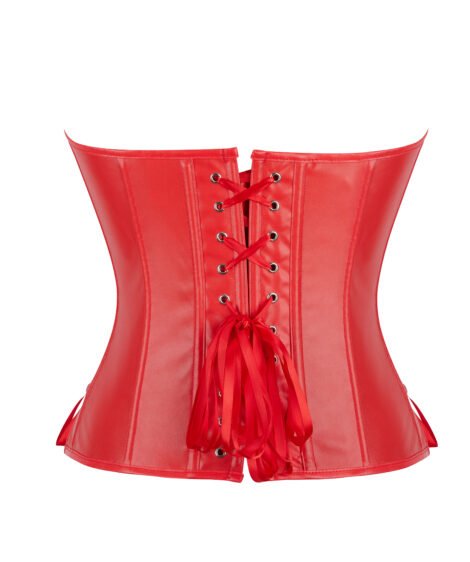 Noir Rebel Faux Leather Corset – Edgy Elegance with Side Lacing Drama - Image 5