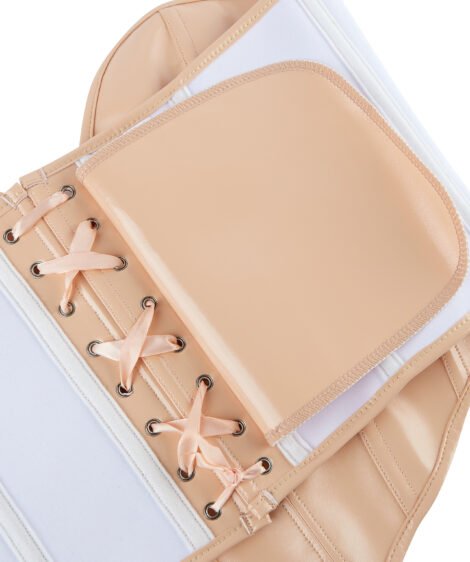 Golden Dusk Nude Faux Leather Corset – Modern Sculpt in a Minimalist Hue - Image 7