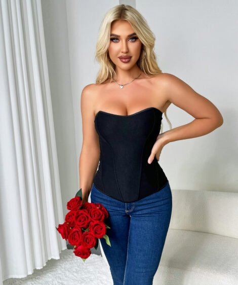 Elegant Black Corset with Shaping Design for Perfect Silhouette