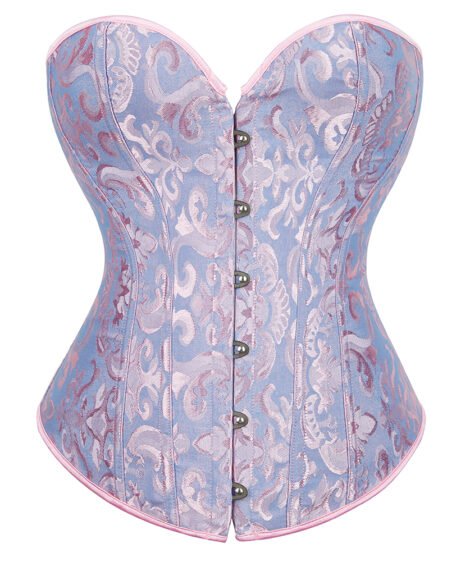 Elegant Jacquard Steel-Boned Corset with Lace-Up Back for Shaping and Support - Image 10